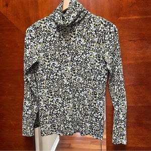 J Crew Floral Tissue Turtleneck Small